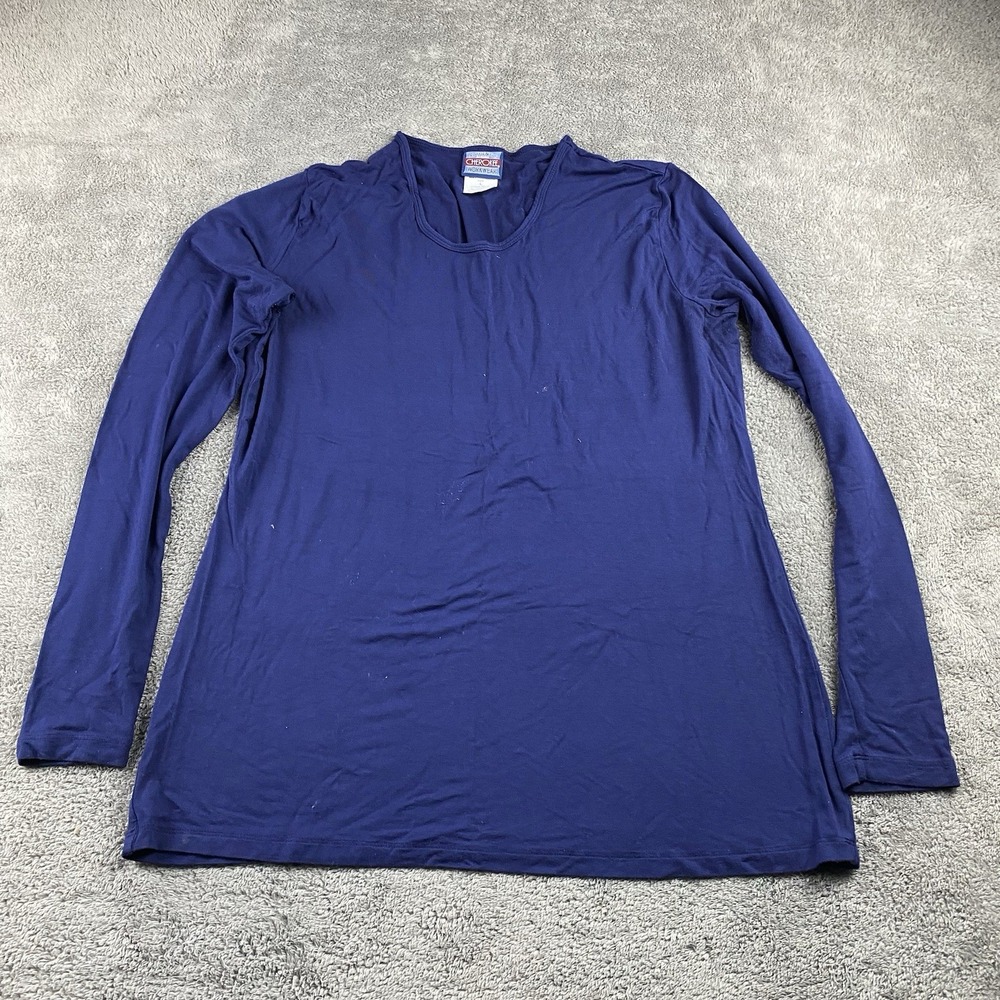 Cherokee Scrub Top Under‎ Shirt Womens Large Blue Long Sleeve